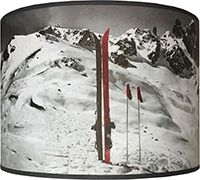 Lampeskjerm 20cm-rund- rød ski
