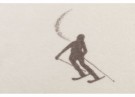 SAVONA velour throw “skiers leaving tracks” beige/brunt 150x200 cm  thumbnail
