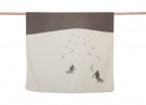 SAVONA velour throw “skiers leaving tracks” beige/brunt 150x200 cm  thumbnail
