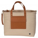 Percey - Shopper color sand size L with PU pocket handles detachable shoulder strap thumbnail