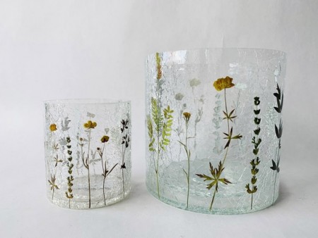 Lysglass klar blomstereng 15x15 cm