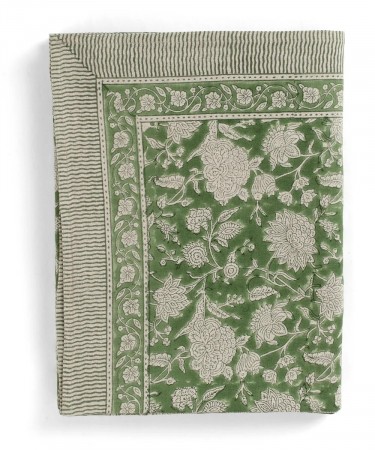 Linen Tablecloth Indian Rose Green 145x350 cm  3331