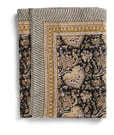 Linen Tablecloth - Oriental - Black - 170x270cm 3056 