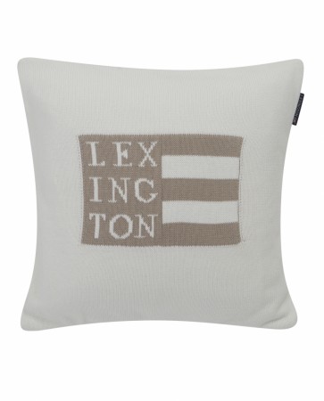 Lexington Flag Knitted Sham Hvite/beige-utsolgt
