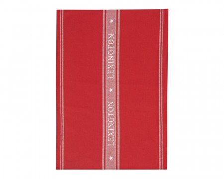 Lexington Icons Cotton Jacquard Star Kitchen Towel, Red/white