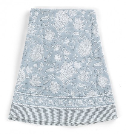 Tablecloth - Indian Rose - Dusty Blue - round 220cm 3551