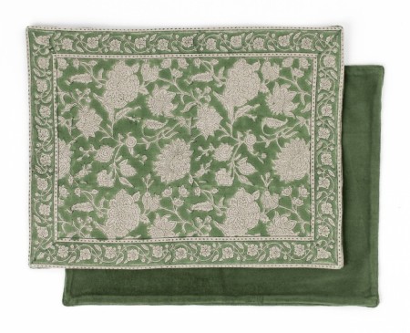 Placemat Indian Rose Green 37x50cm (2 stk)