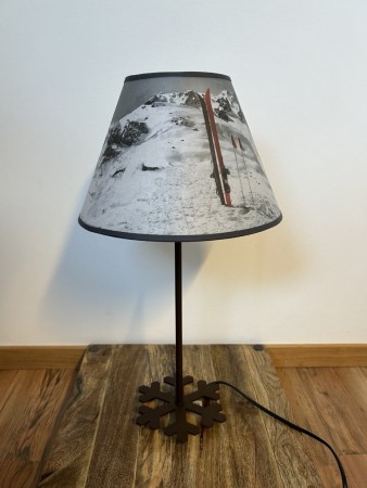 Fransk bordlampe m/ snøkrystall u/ skjerm H34 cm
