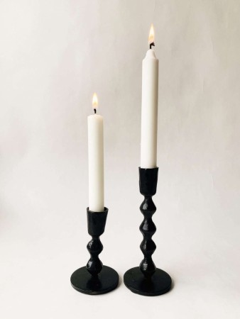 Lysestake støpejern h 16 cm sort