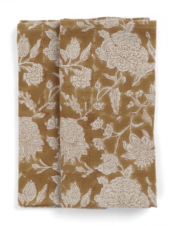 Linen Napkin - Indian Rose - Ochre - 50x50cm - set of 2 3429 