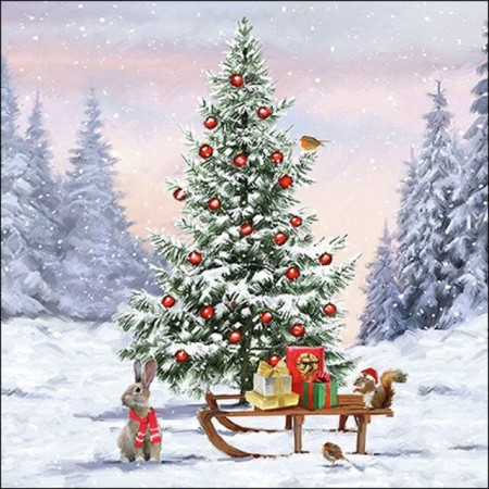 Napkin Lunsj Winter Animals