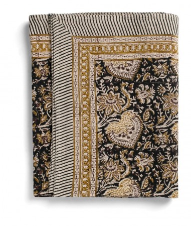Linen Tablecloth - Oriental - Black - 150x230 cm -3057