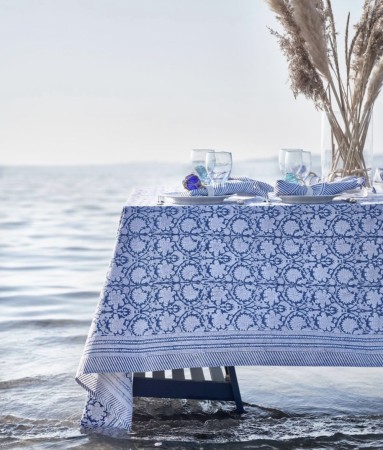 Tablecloth - Waterlily - Navy Blue - 150x230cm
