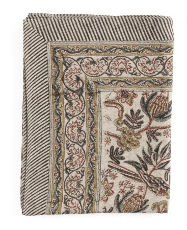 Linen Tablecloth - Parrot - Rust - 170x270cm 3679