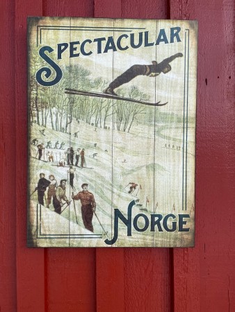 Vintages treskilt 43x58cm Spectacular Norge