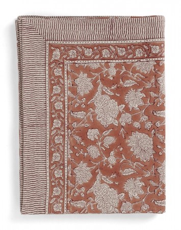 Linen Tablecloth Indian Rose Terracotta 170x270 cm