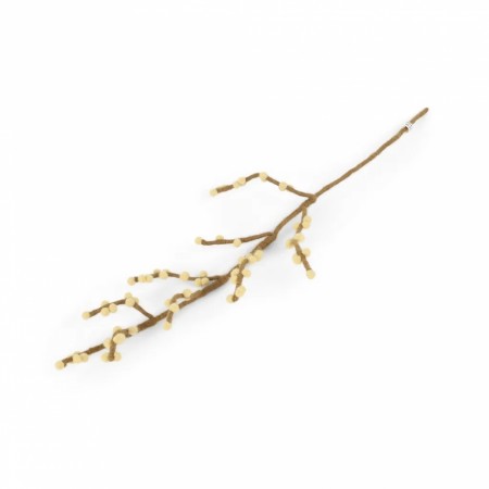Branch w/Dusty Light Yellow Berries 60 cm