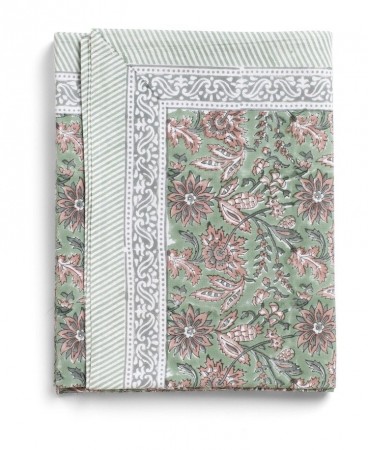 Tablecloth - Indian Summer - Green/Rose - 150x350cm 1085-bestillingsvare