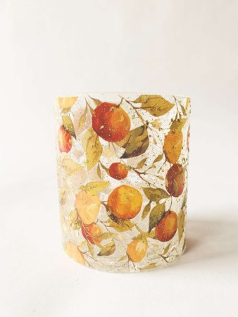 Lysglass Appelsin Krakelert 9×10 cm