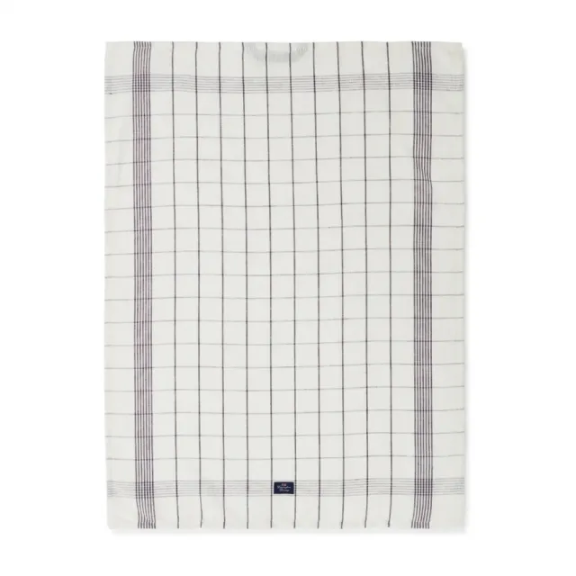 Lexington Organic Cotton Linen Checked kjøkkenhåndkle White Dark Gray