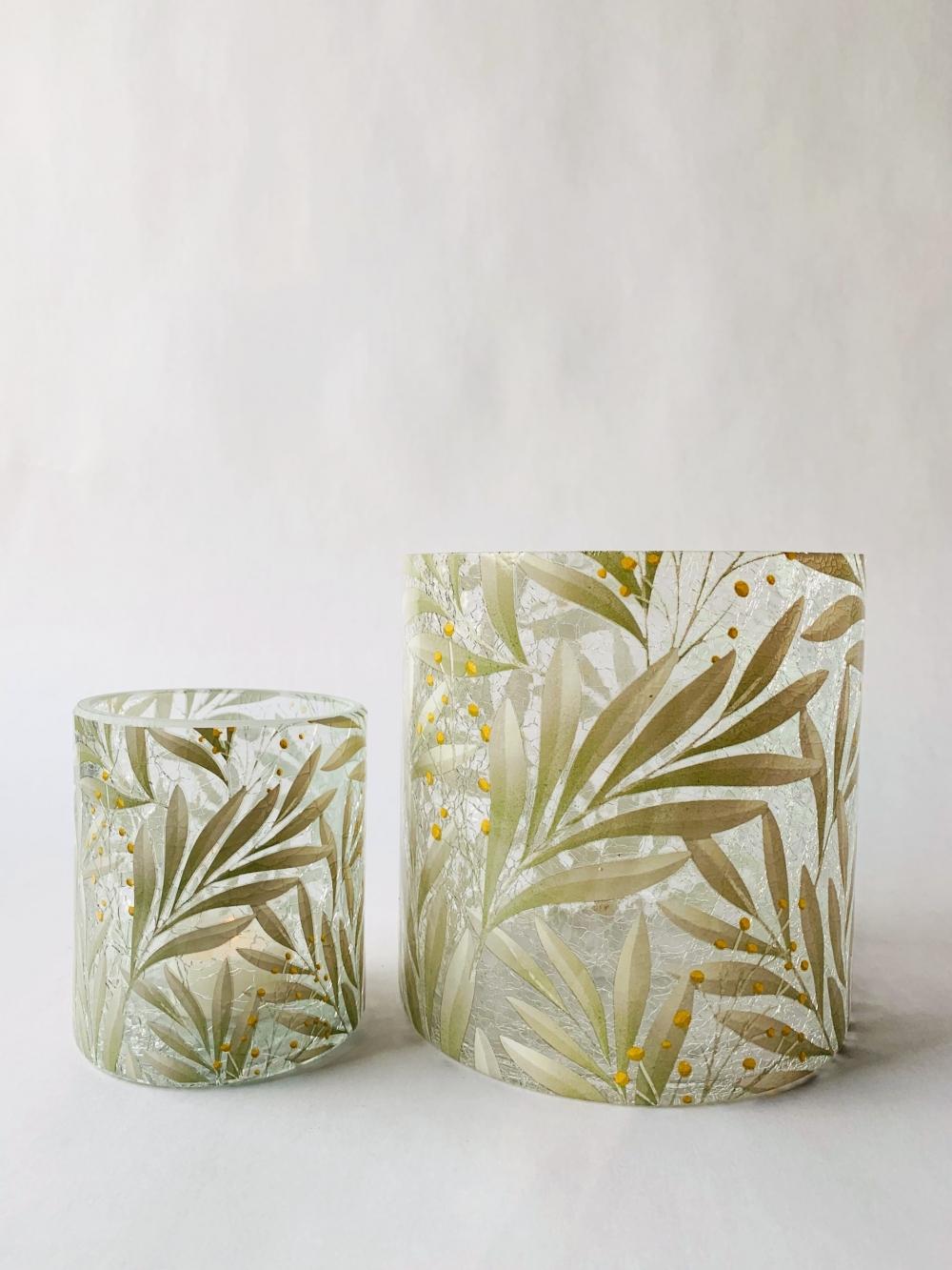 Lysglass Håndlaget 9×10 Cm Blader  