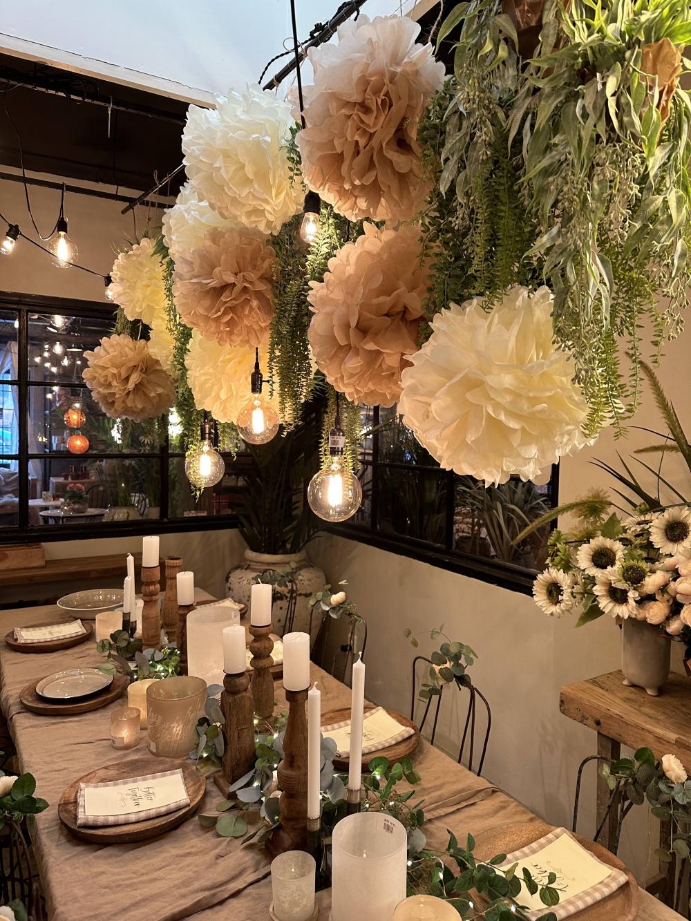 Papirblomst liten 40 cm natur