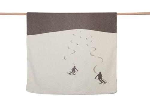 SAVONA teppe skiers leaving track beige/brunt 150x200 cm