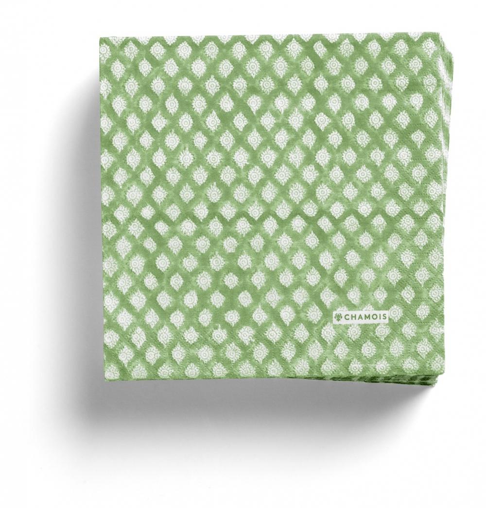Paper Napkins - Medallion - Green - 40x40cm  50 stk. 