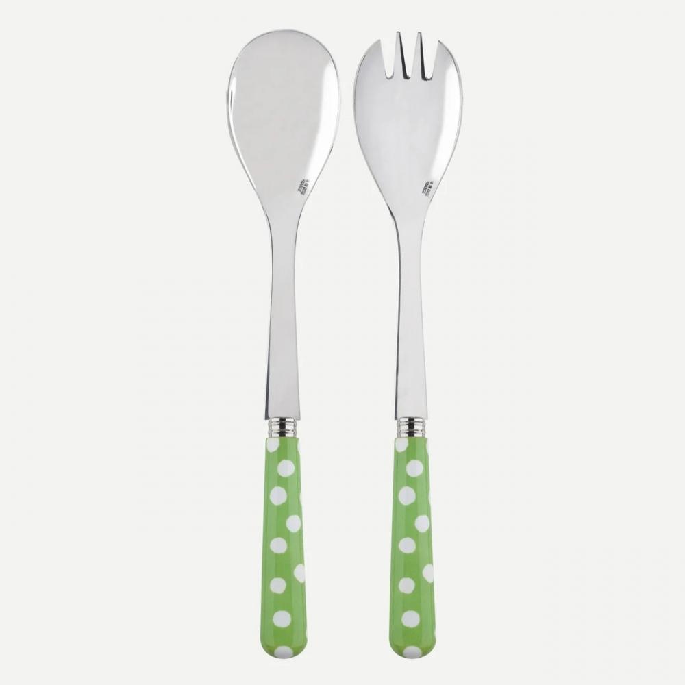Salatbestikk Sabre - Dots green