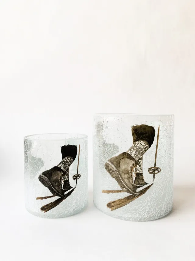 Lysglass Skisko Krakelert 9x10 cm