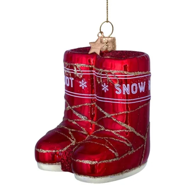 Vondels julepynt  Moonboots rød H7cm