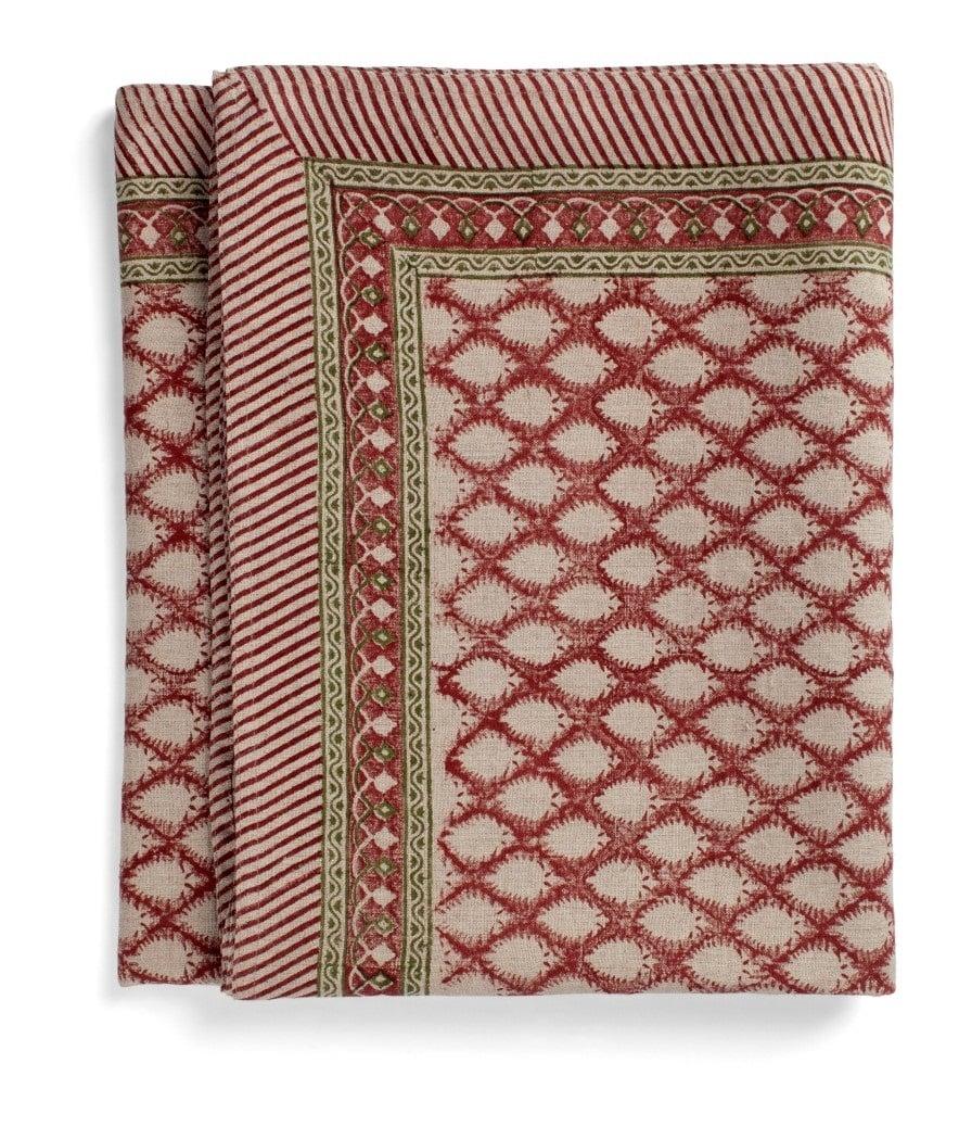 Linen Tablecloth - Cypress - Red - 170x270cm -bestillingsvare