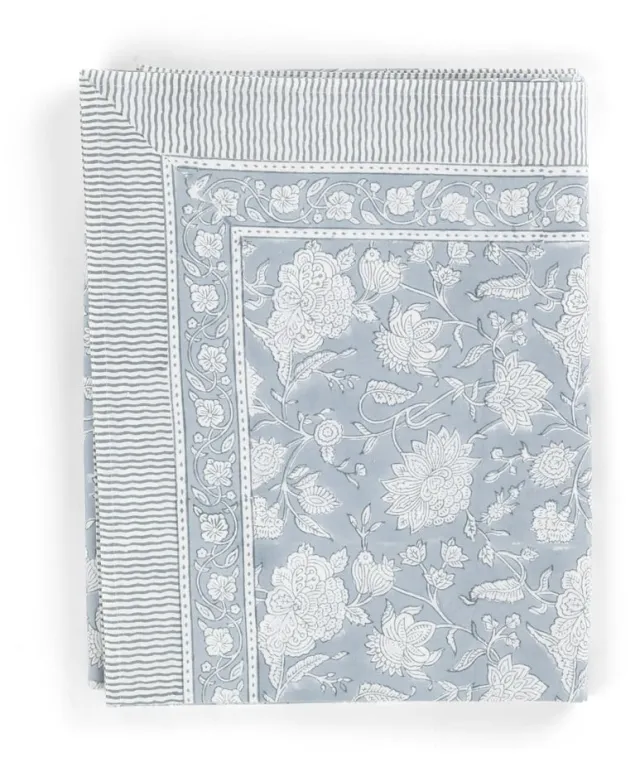 Chamois Tablecloth - Indian Rose - Dusty Blue - 150x230cm 3548