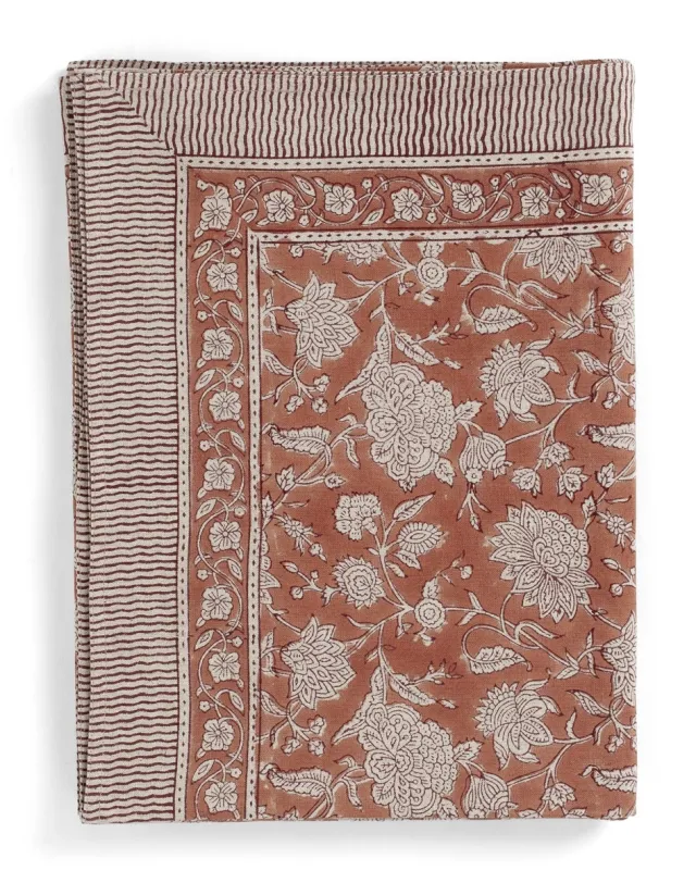 Chamois Linen Tablecloth - Indian Rose - Terracotta - 170x270cm 3325