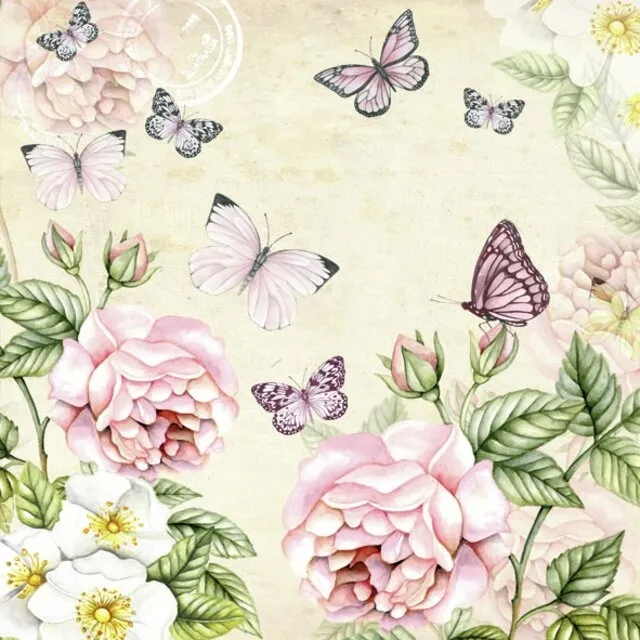 Serviett Lunsj Botanical Cream