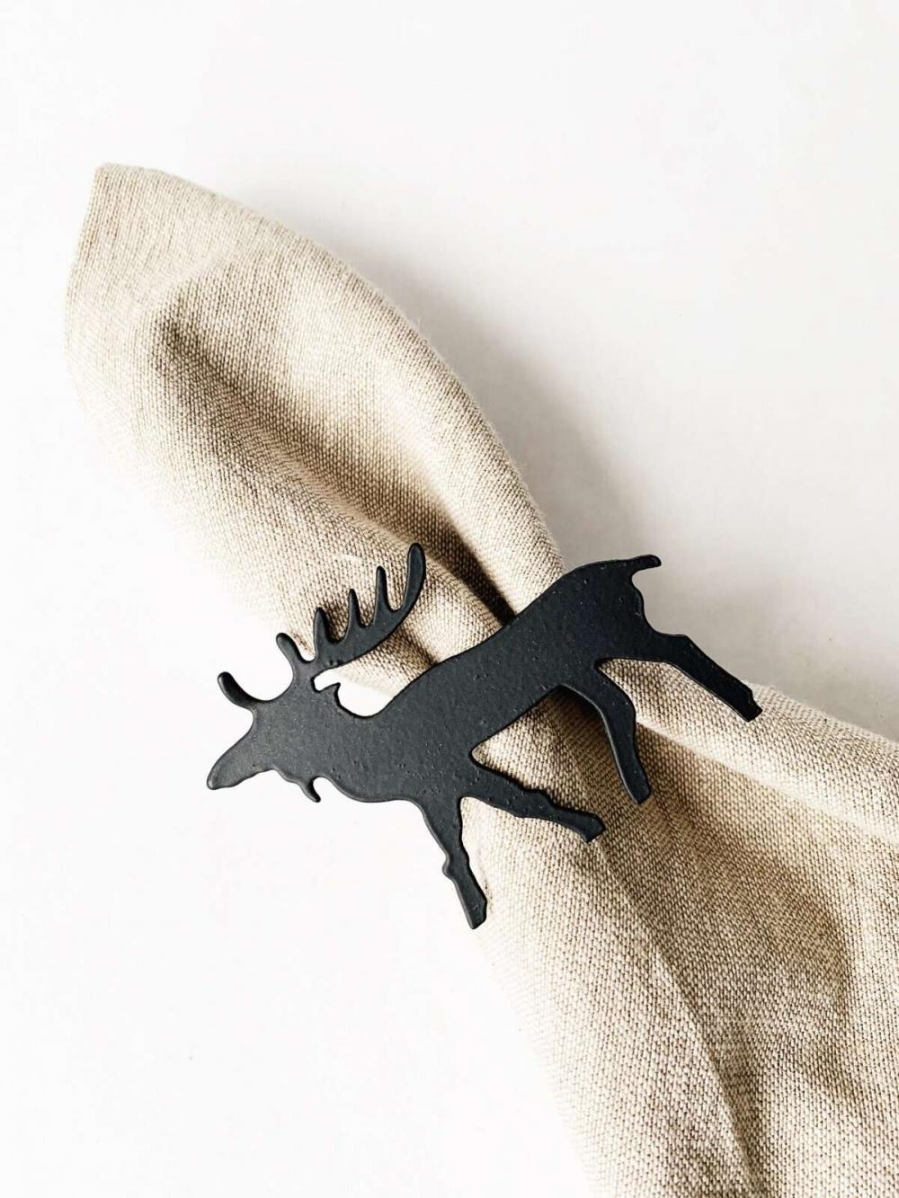 Serviettring elg sort