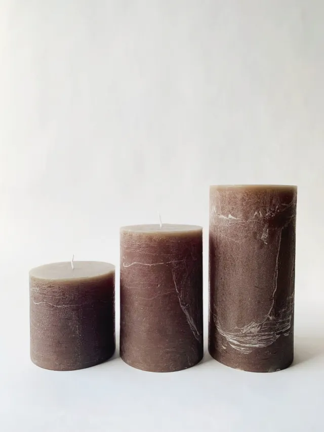 Rustikk kubbe 10×20 cm mørk grå/brun