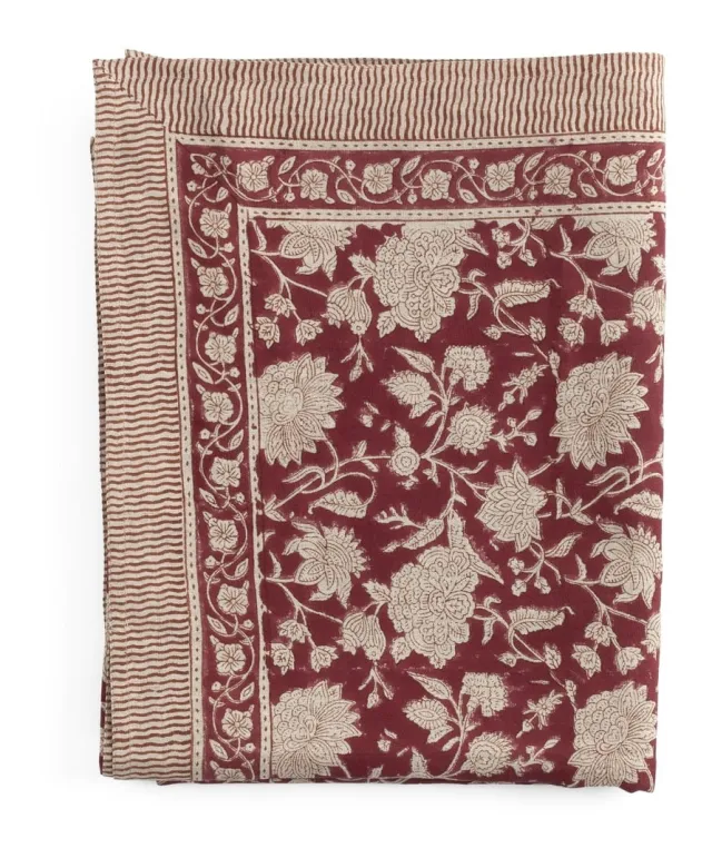 Chamois Linen Tablecloth - Indian Rose - Red - 150x350cm 3336