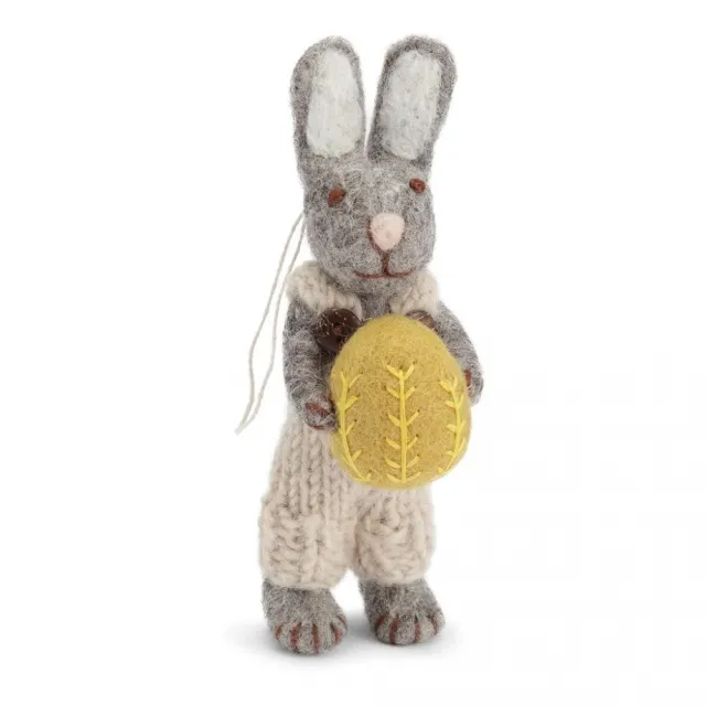 Gry & Sif Grey Bunny w/Light Grey Pants & Yellow Egg