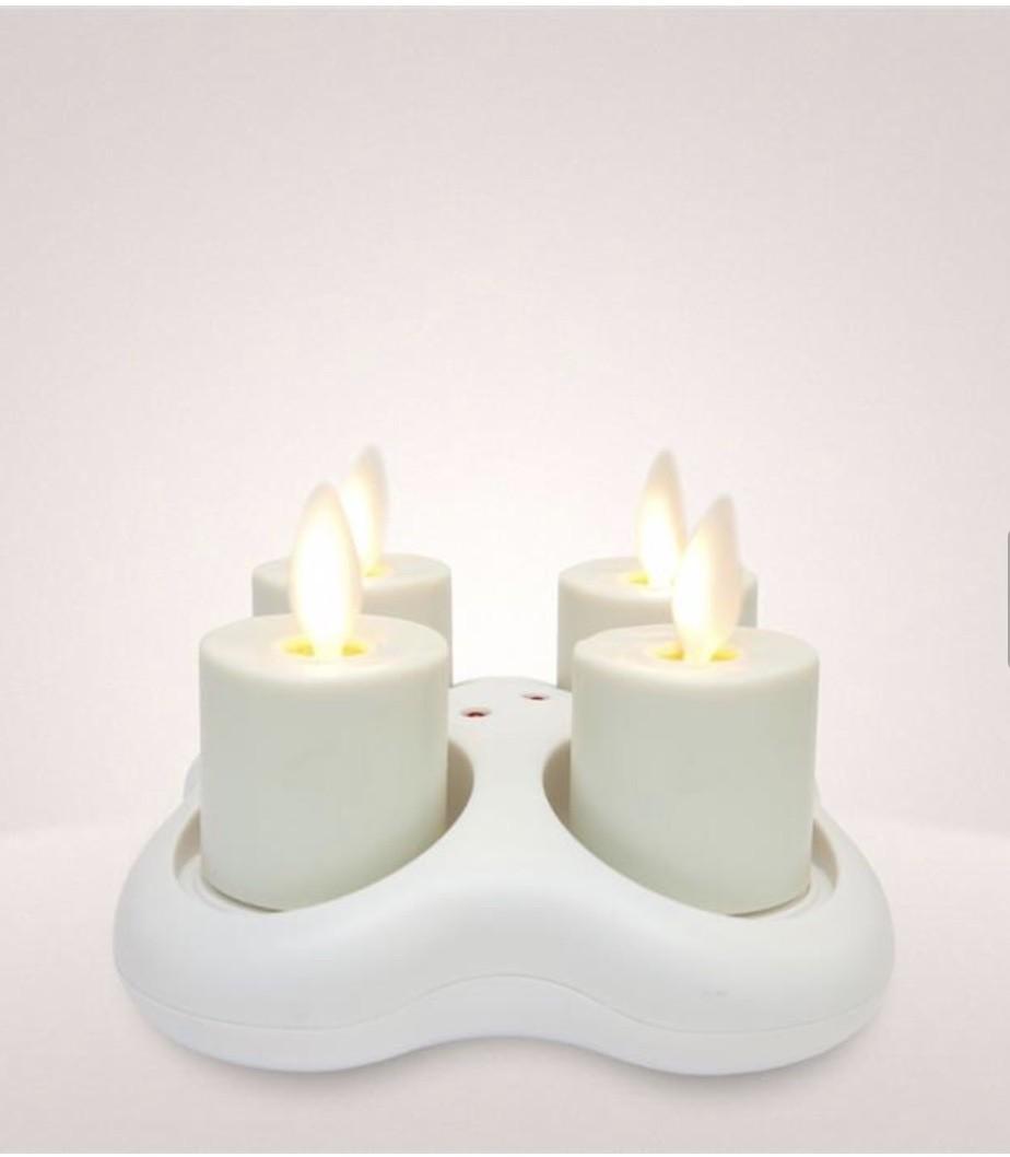 Luminara 4 Led Telys m/ Lader