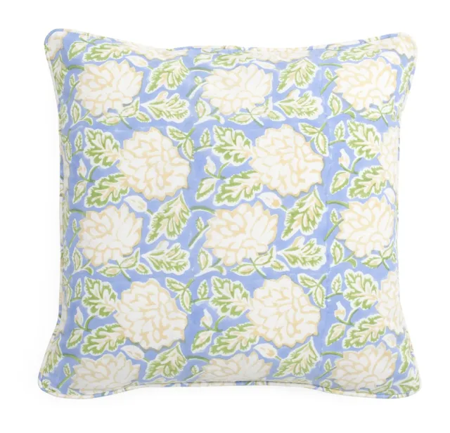 Chamois Cushion Dahlia - Blue & Yellow - 50x50cm 3865 u/innmat