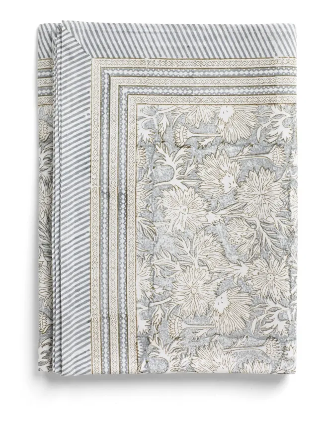 Chamois Tablecloth - Waterlily - Cashmre Blue - 170x270cm 2558