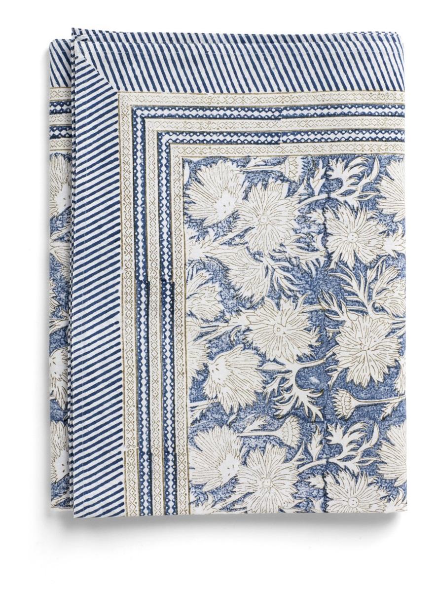 Chamois Tablecloth - Waterlily - Navy Blue - 170x270cm 2697