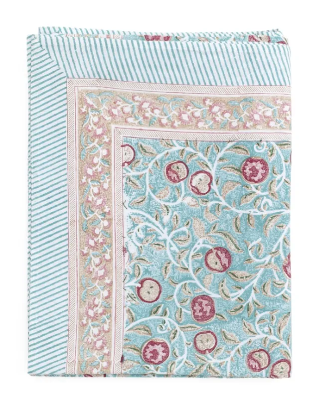 Chamois Tablecloth - Apple - Turquoise - 170x270cm 3824