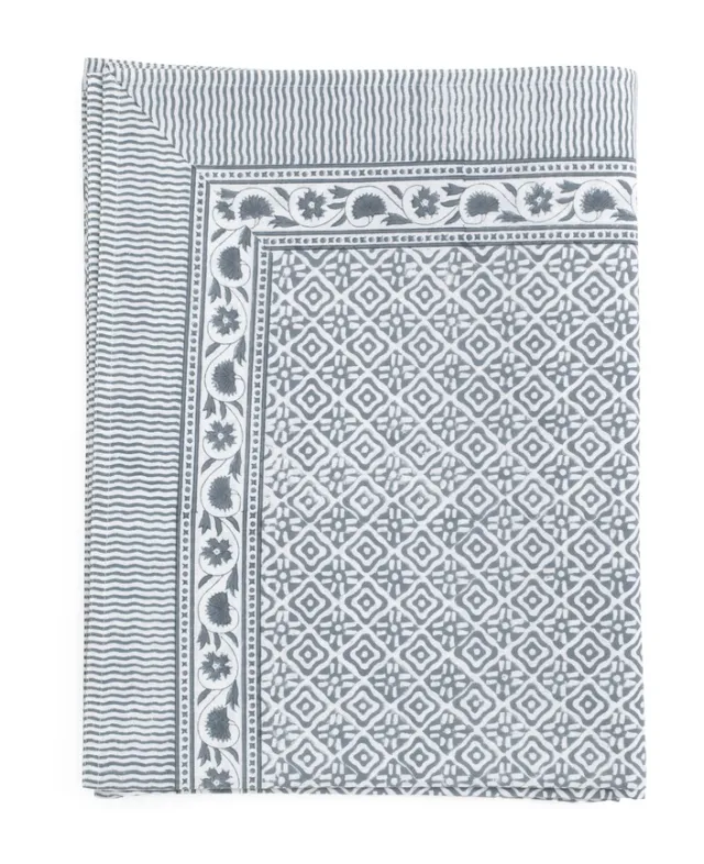 Chamois Tablecloth  Simmi - Dusty Blue - 3875 -150x230 cm