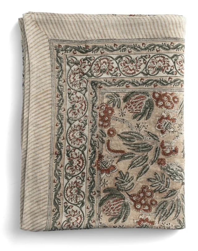 Chamois Linen Tablecloth - Parrot - Dusty Peach - 150x350cm 3949