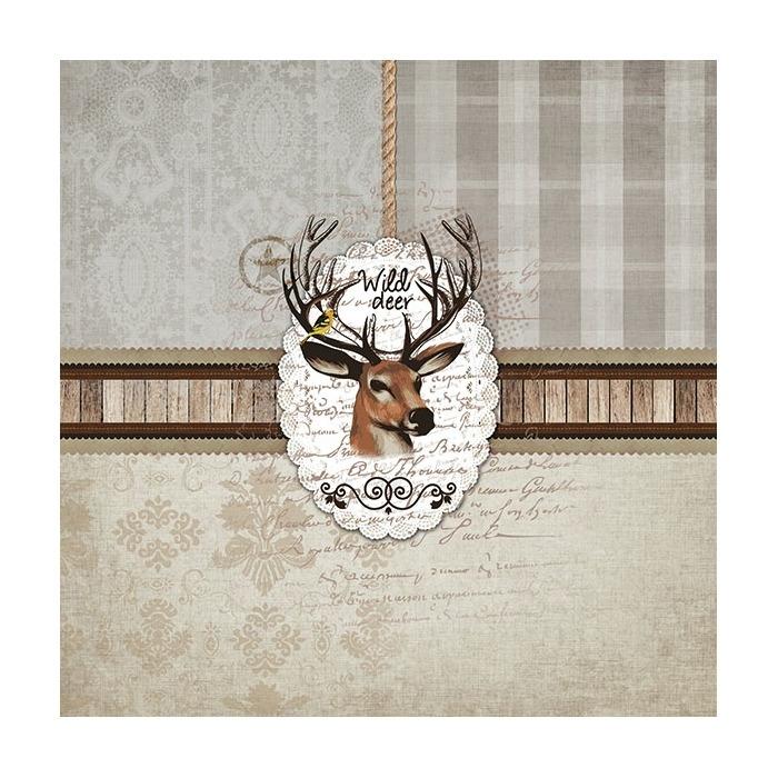 Servietter med hjort 25x25