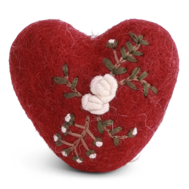 Gry & Sif Red Heart w/Branch Embroidery