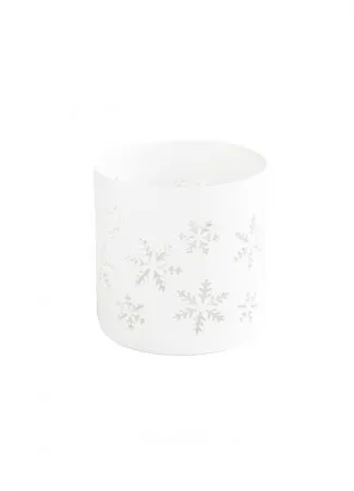 Sögne  Home hvit t-lysholder snøkrystall small
