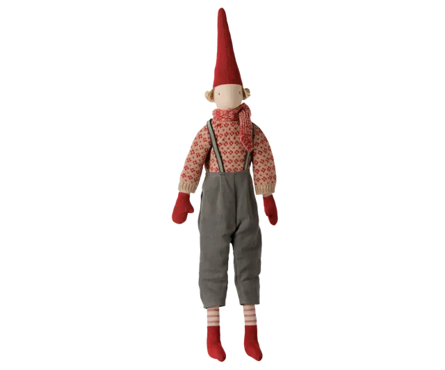 Maileg Pixy str. 5 gutt m/vest og tørkle 61 cm